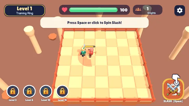 Blade Arena Spin Slash close to the red knight