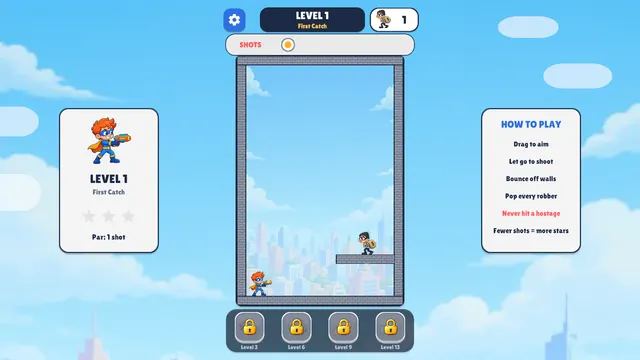 Robbers card: pop every robber with your bouncy ball