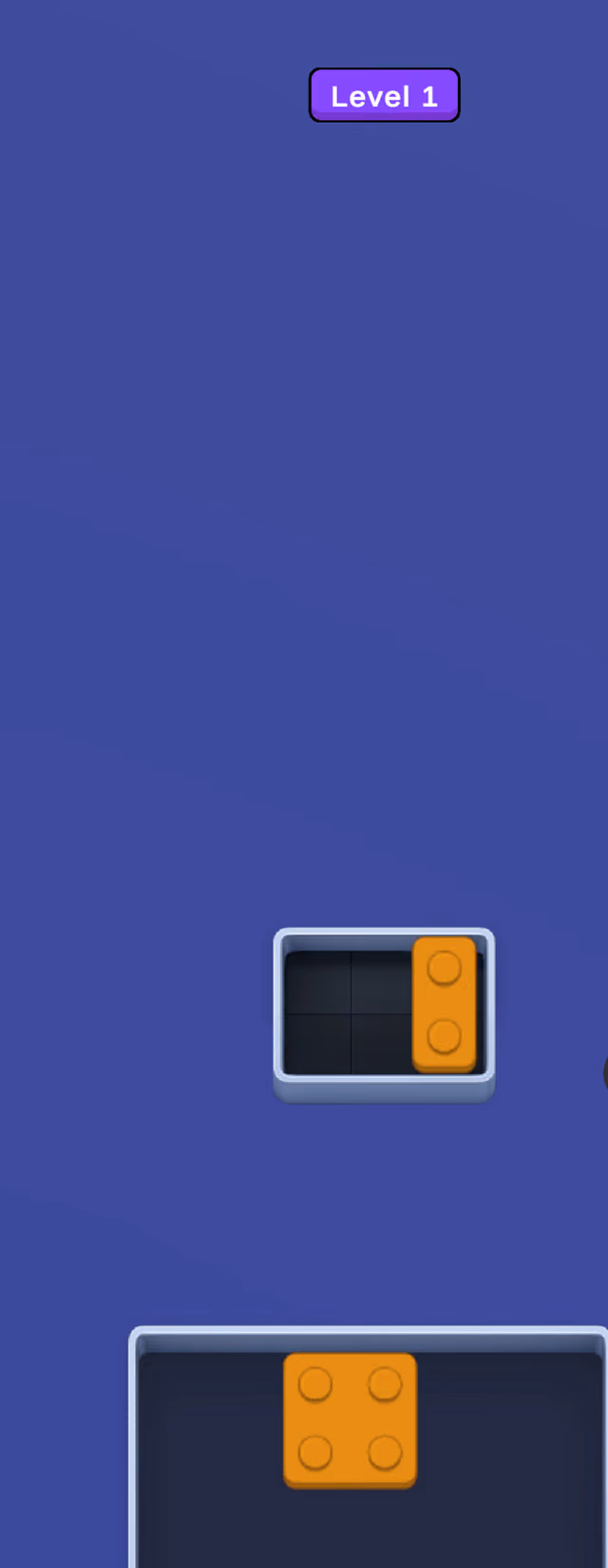 Brick Frames level 1: an orange square brick and its matching frame