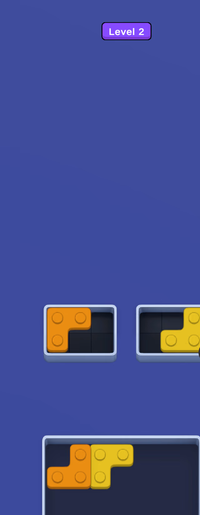 Brick Frames level 2 with orange and yellow frames and L-shaped bricks
