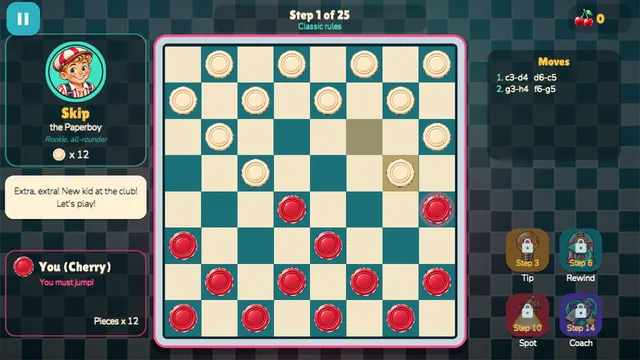 Checkers Club: you must jump