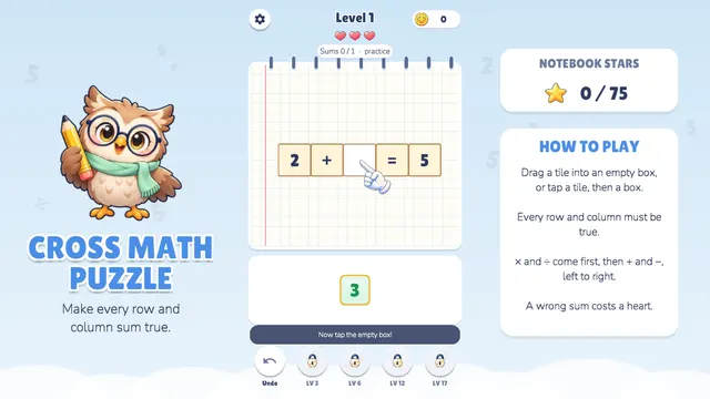 How to play panel explaining that every row and column must be true