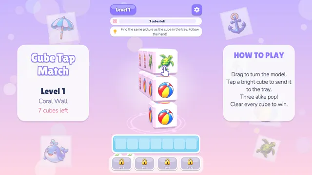 Cube Tap cubes left counter during a level