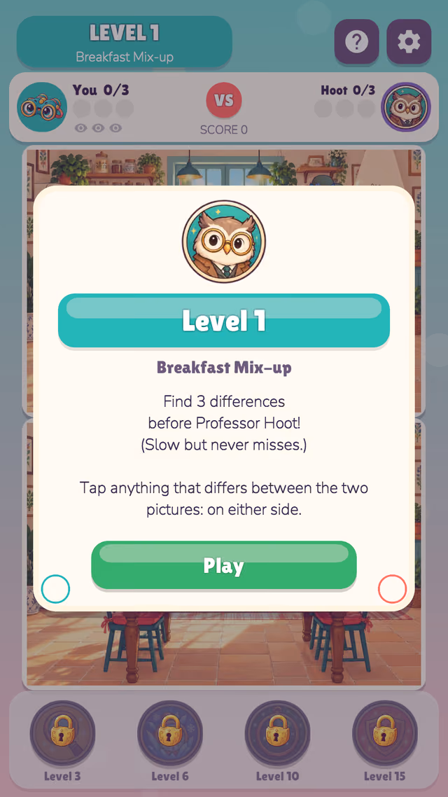 Difference Duo: Level 1 Breakfast Mix-up briefing