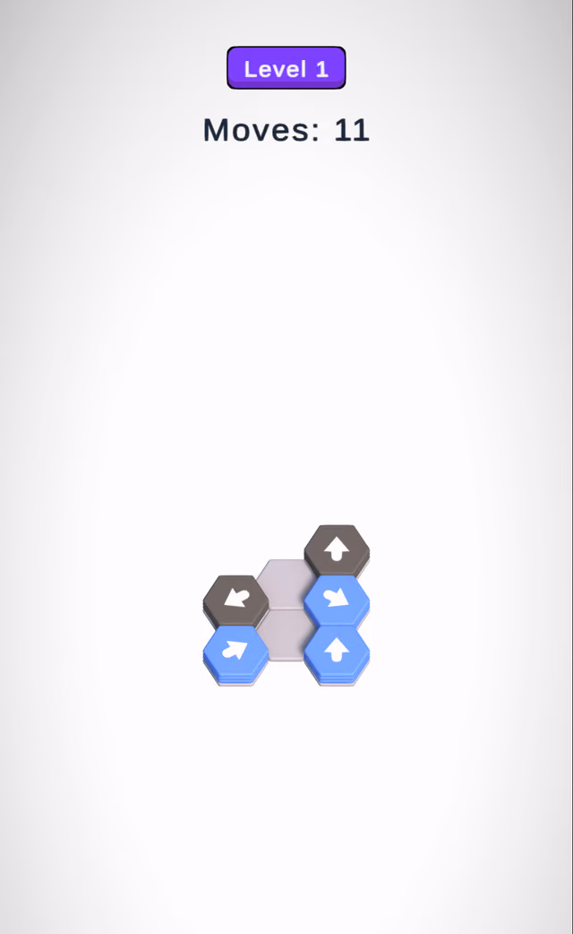 Hex Drift, a blocked blue stack that cannot move yet