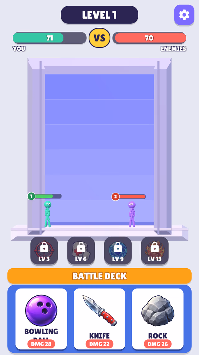 Ledge Knockout: picking the next weapon card
