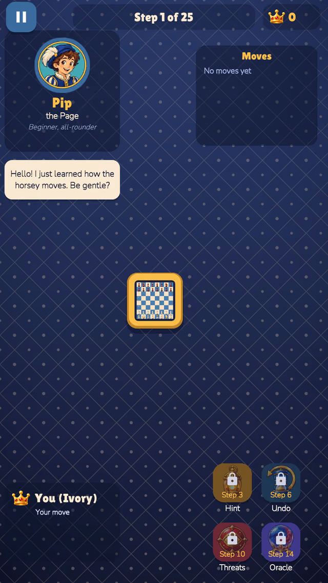 Royal Gambit: board during a game