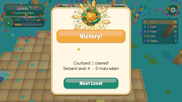 Serpent Clash victory: serpent level 4