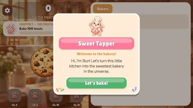 Sweet Tapper: Bun the bunny chef welcomes you to the bakery