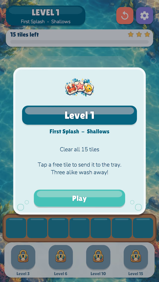 Tile Tribe: Level 1 start screen