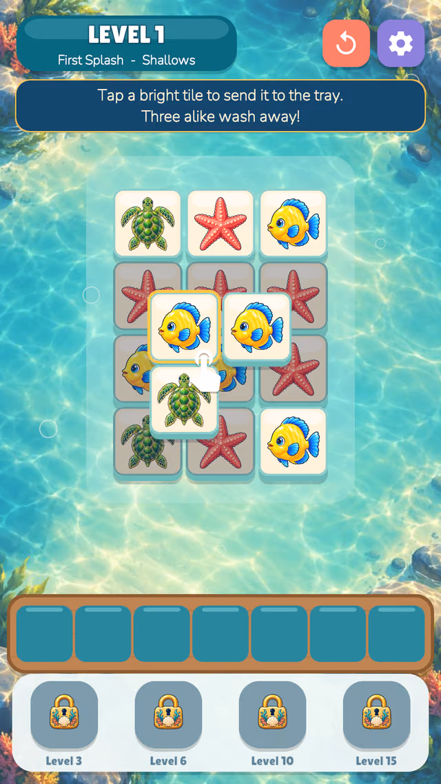Tile Tribe: matching tiles on the board