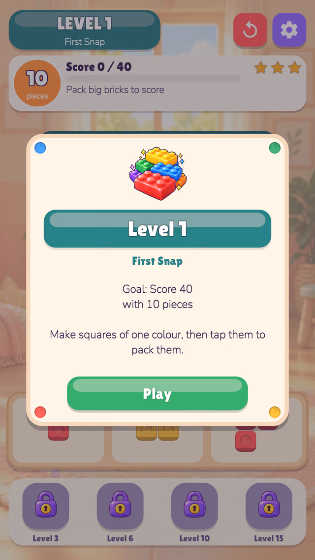 Tiny Blocks: the studded board and the first bricks
