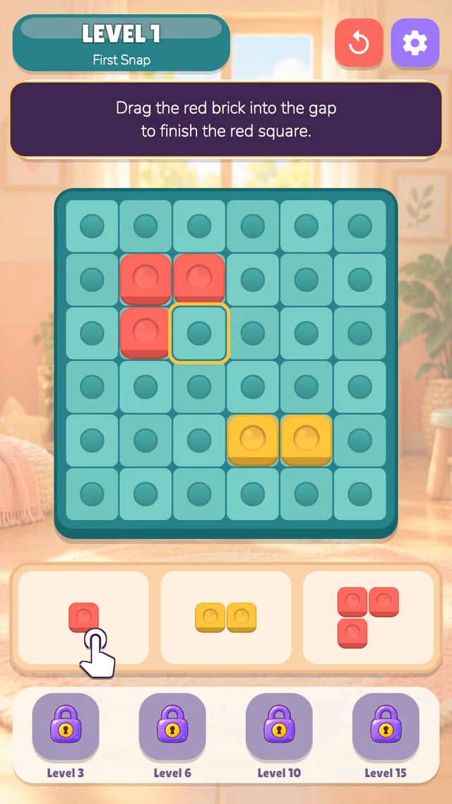 Tiny Blocks: building one-color squares
