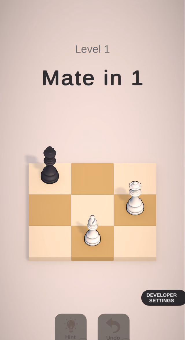 Tiny Checkmates Mate in 1 board on a phone held upright