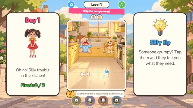Silly tip card: tap someone grumpy to hear what they need