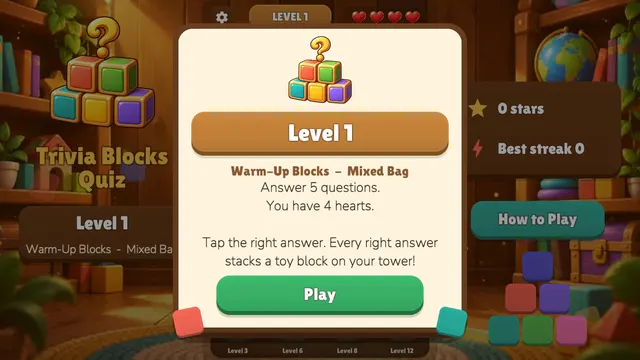 Trivia Blocks Quiz question: Which planet do we live on, with four answer buttons